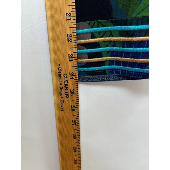 Farm for Anthropologie Women's Small Green/Blue Peacock Print Jungle Boho Pants - Picture 8 of 11